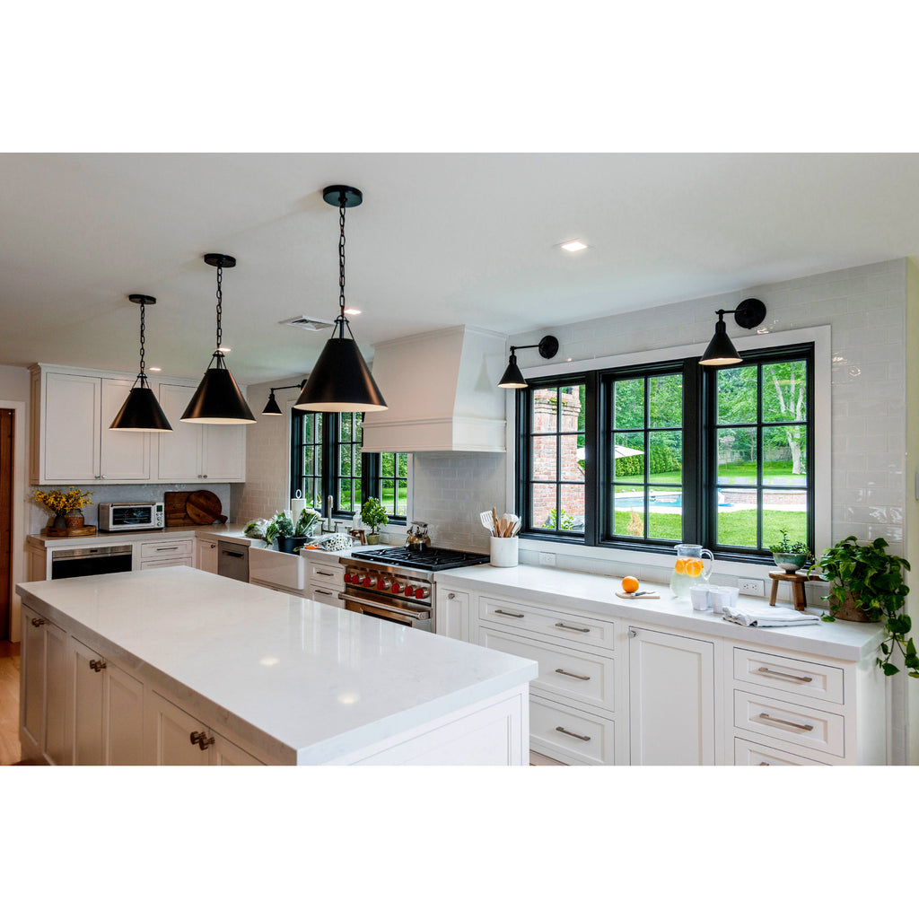 Crystorama Xavier 12'' Pendant in Matte Black - Lifestyle View