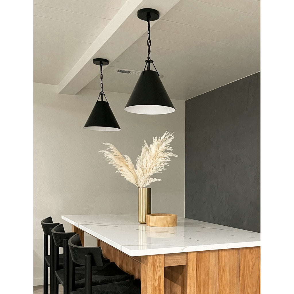 Crystorama Xavier 12'' Pendant in Matte Black - Lifestyle View
