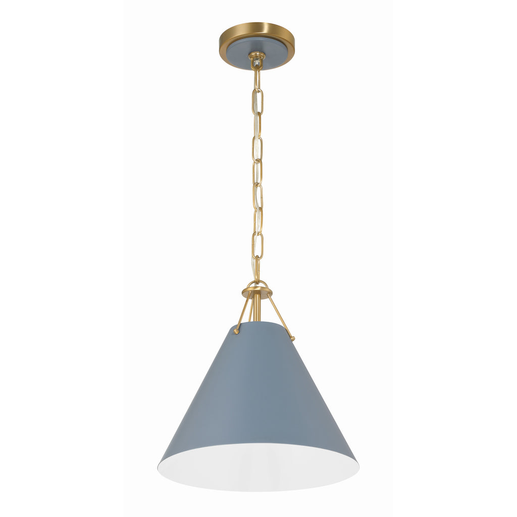 Crystorama Xavier 12'' Pendant in Vibrant Gold - Front View