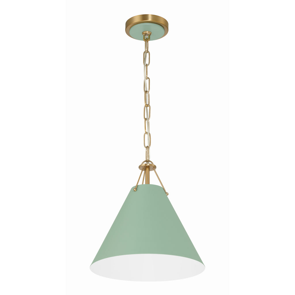 Crystorama Xavier 12'' Pendant in Vibrant Gold - Front View