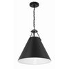 Crystorama Xavier 16'' Pendant in Matte Black - Front View