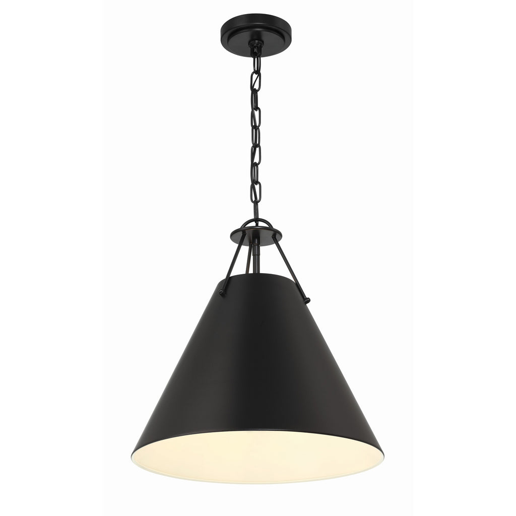 Crystorama Xavier 16'' Pendant in Matte Black - Additional View