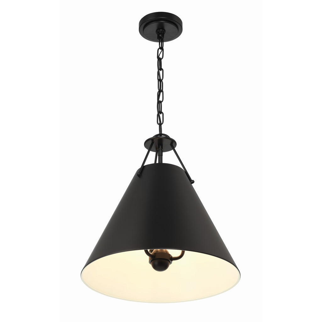 Crystorama Xavier 16'' Pendant in Matte Black - Additional View