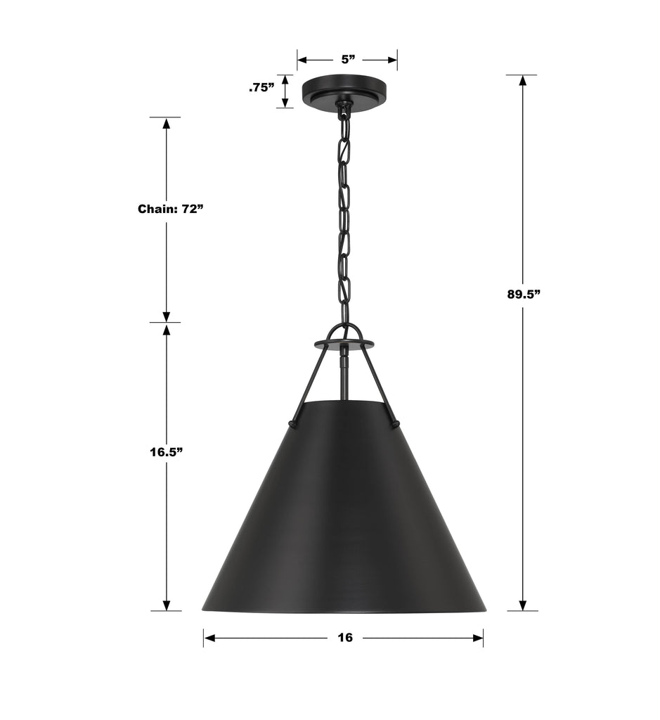 XAV-B8305-MK Xavier 3 Light Pendant | Dimensions Image