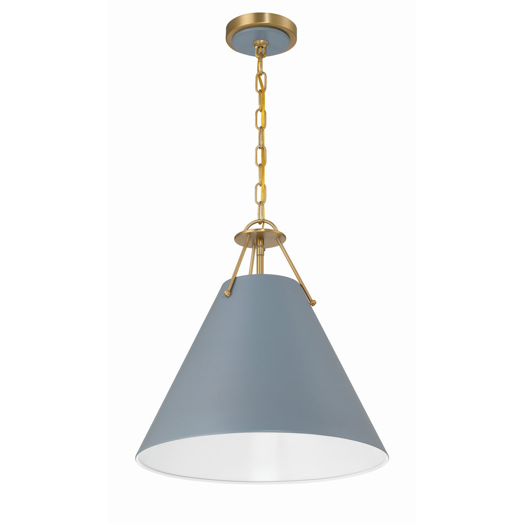 Crystorama Xavier 16'' Pendant in Vibrant Gold - Front View