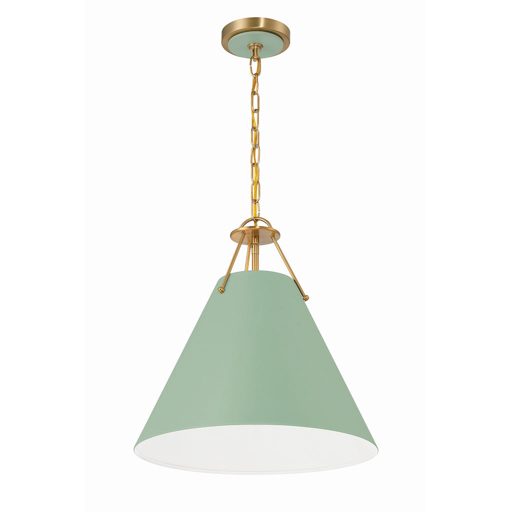 Crystorama Xavier 16'' Pendant in Vibrant Gold - Front View