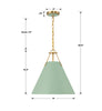 XAV-B8305-VG-GR Xavier 3 Light Pendant | Dimensions Image