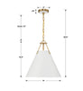 XAV-B8305-VG Xavier 3 Light Pendant | Dimensions Image