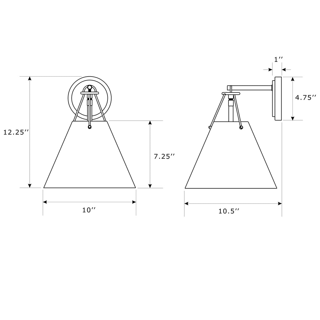 Crystorama Xavier 10'' Sconce - Product Dimensions