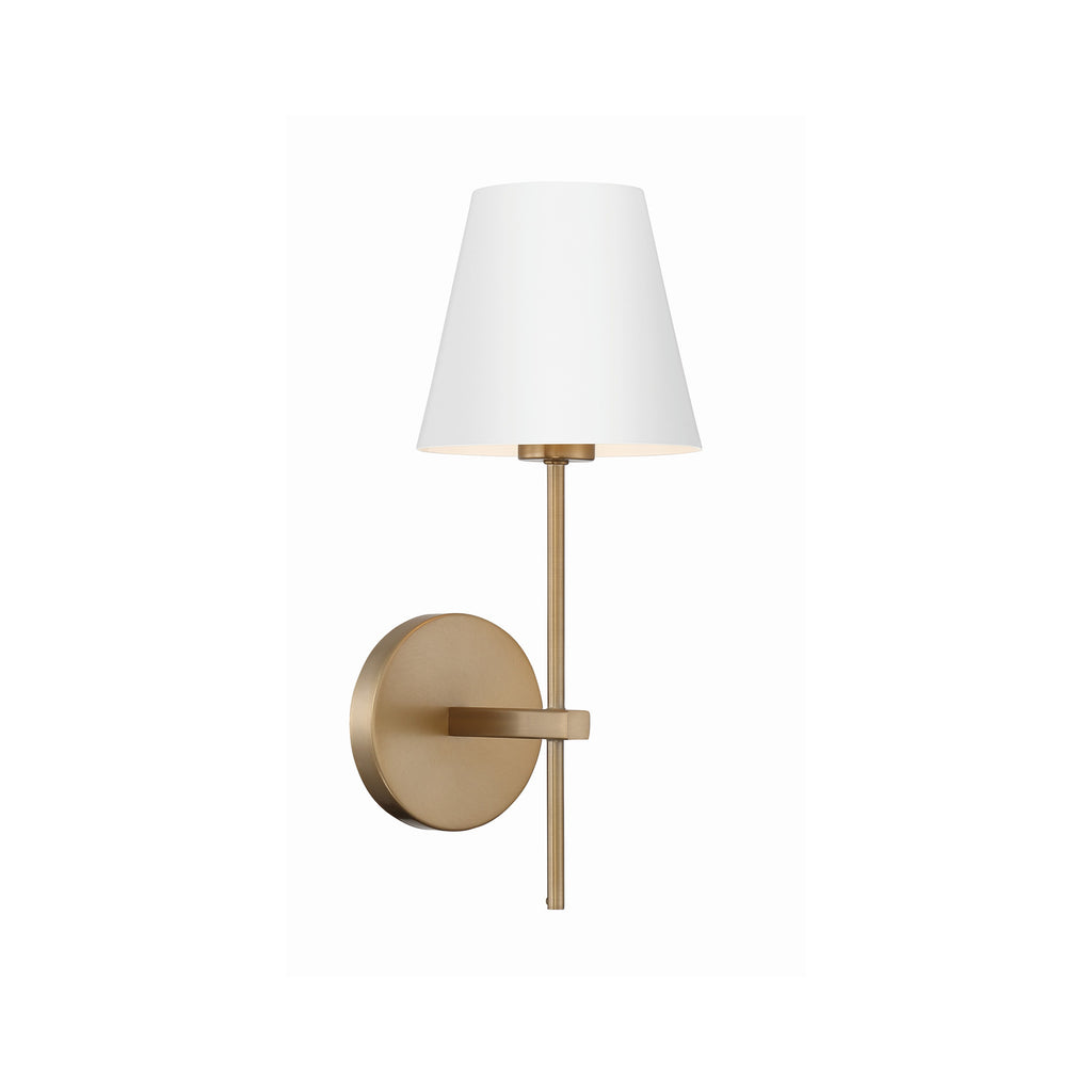 Crystorama Xavier 6'' Sconce in Vibrant Gold - Front View