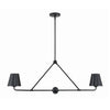 Crystorama Xavier 42'' Linear Chandelier in Matte Black - Front View