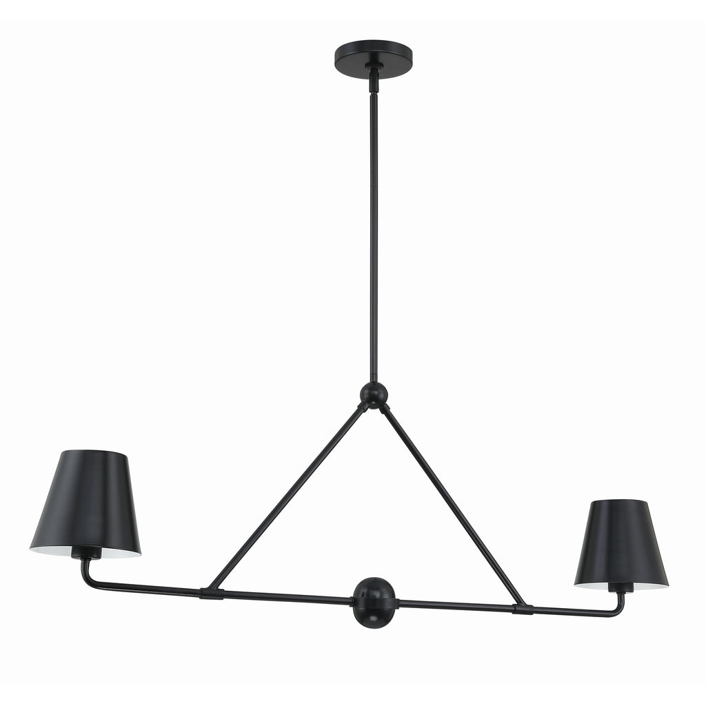 Crystorama Xavier 42'' Linear Chandelier in Matte Black - Additional View