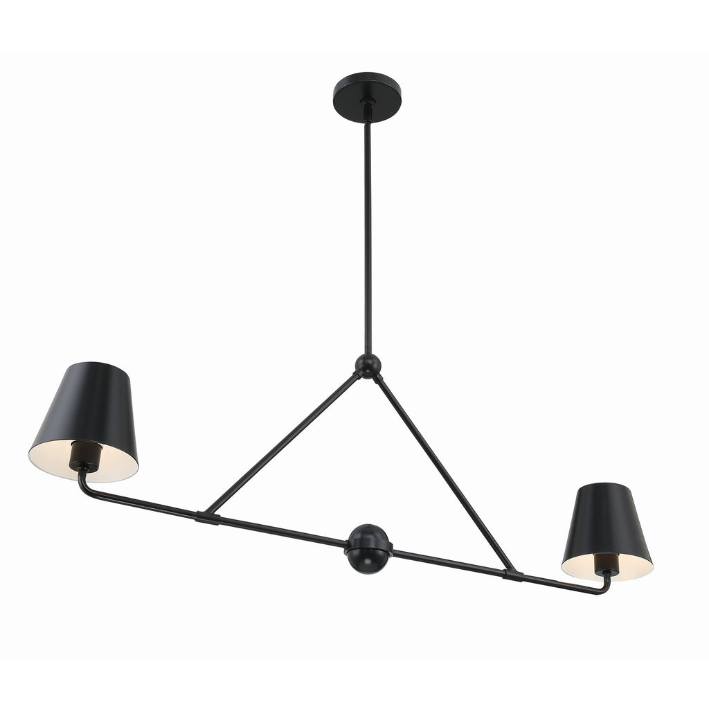 Crystorama Xavier 42'' Linear Chandelier in Matte Black - Additional View