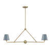 Crystorama Xavier 42'' Linear Chandelier in Vibrant Gold - Front View