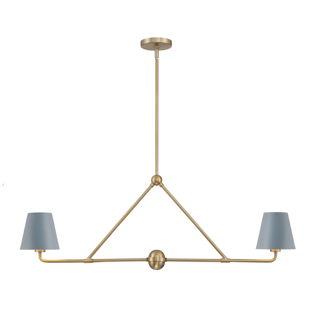 Crystorama Xavier 42'' Linear Chandelier in Vibrant Gold - Front View