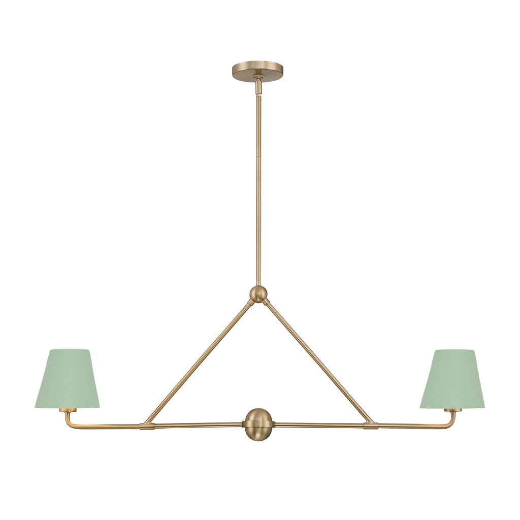 Crystorama Xavier 42'' Linear Chandelier in Vibrant Gold - Front View