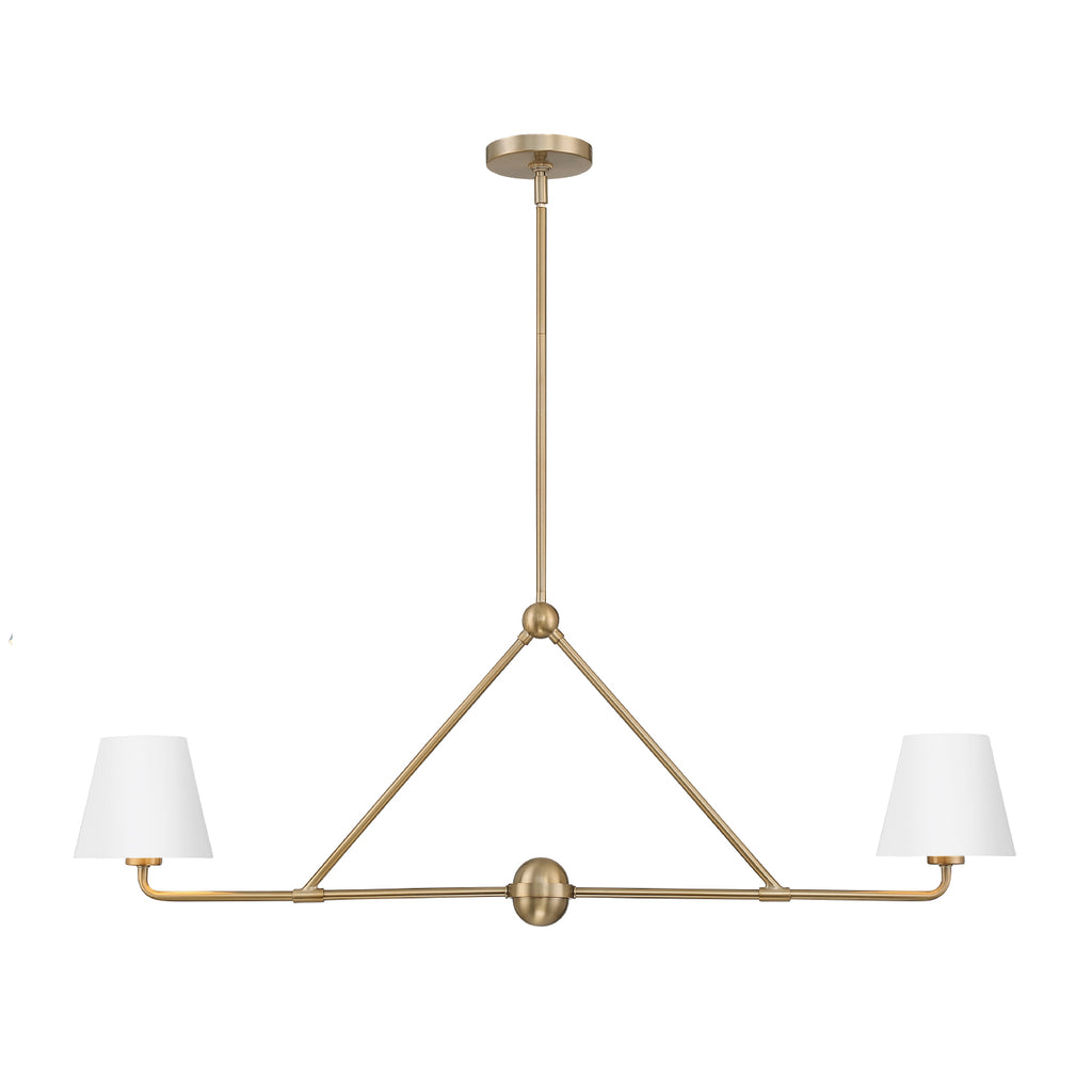Crystorama Xavier 42'' Linear Chandelier in Vibrant Gold - Front View