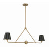 Crystorama Xavier 42'' Linear Chandelier in Vibrant Gold - Additional View