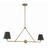 Crystorama Xavier 42'' Linear Chandelier in Vibrant Gold - Additional View