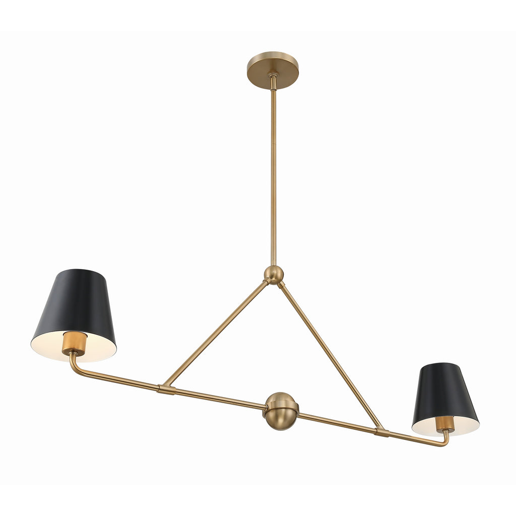 Crystorama Xavier 42'' Linear Chandelier in Vibrant Gold - Additional View