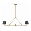Crystorama Xavier 42'' Linear Chandelier in Vibrant Gold - Front View