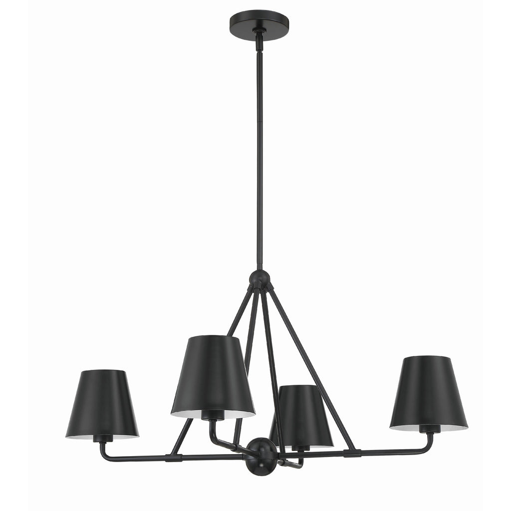 Crystorama Xavier 31.75'' Chandelier in Matte Black - Additional View