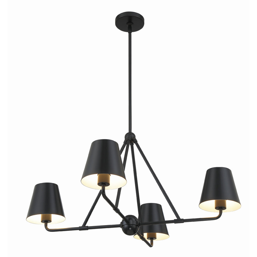 Crystorama Xavier 31.75'' Chandelier in Matte Black - Additional View