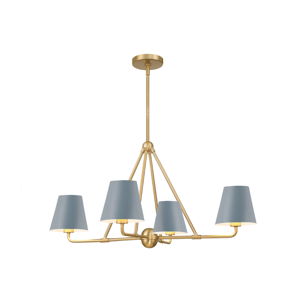 Crystorama Xavier 31.75'' Chandelier in Vibrant Gold - Front View