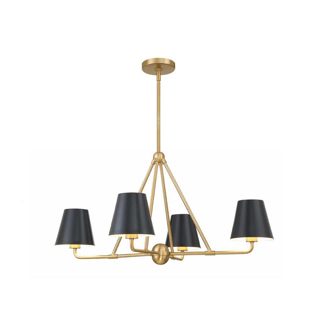 Crystorama Xavier 31.75'' Chandelier in Vibrant Gold - Front View