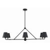 Crystorama Xavier 46'' Linear Chandelier in Matte Black - Front View