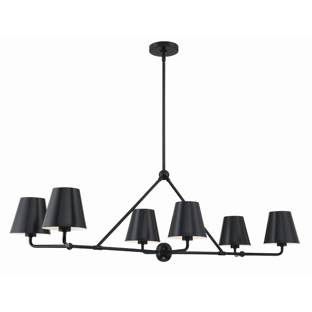 Crystorama Xavier 46'' Linear Chandelier in Matte Black - Additional View
