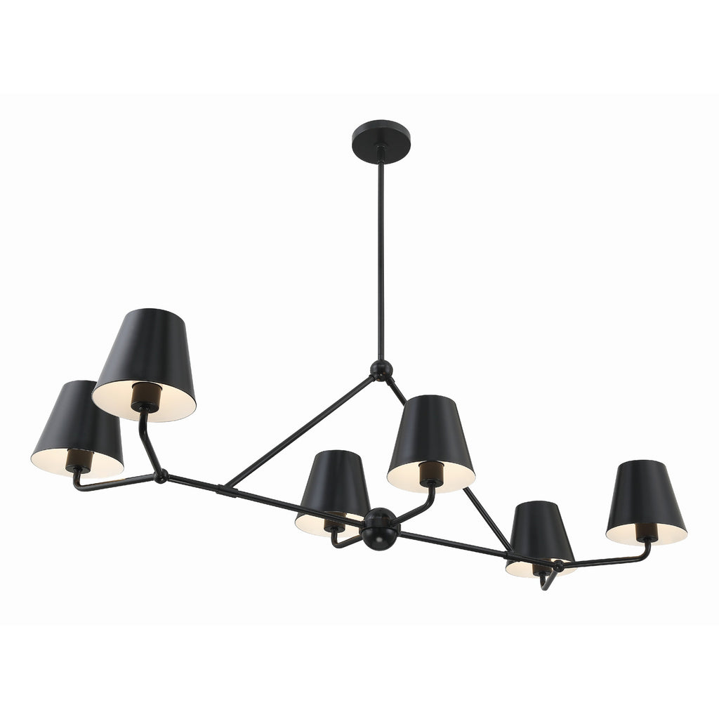 Crystorama Xavier 46'' Linear Chandelier in Matte Black - Additional View
