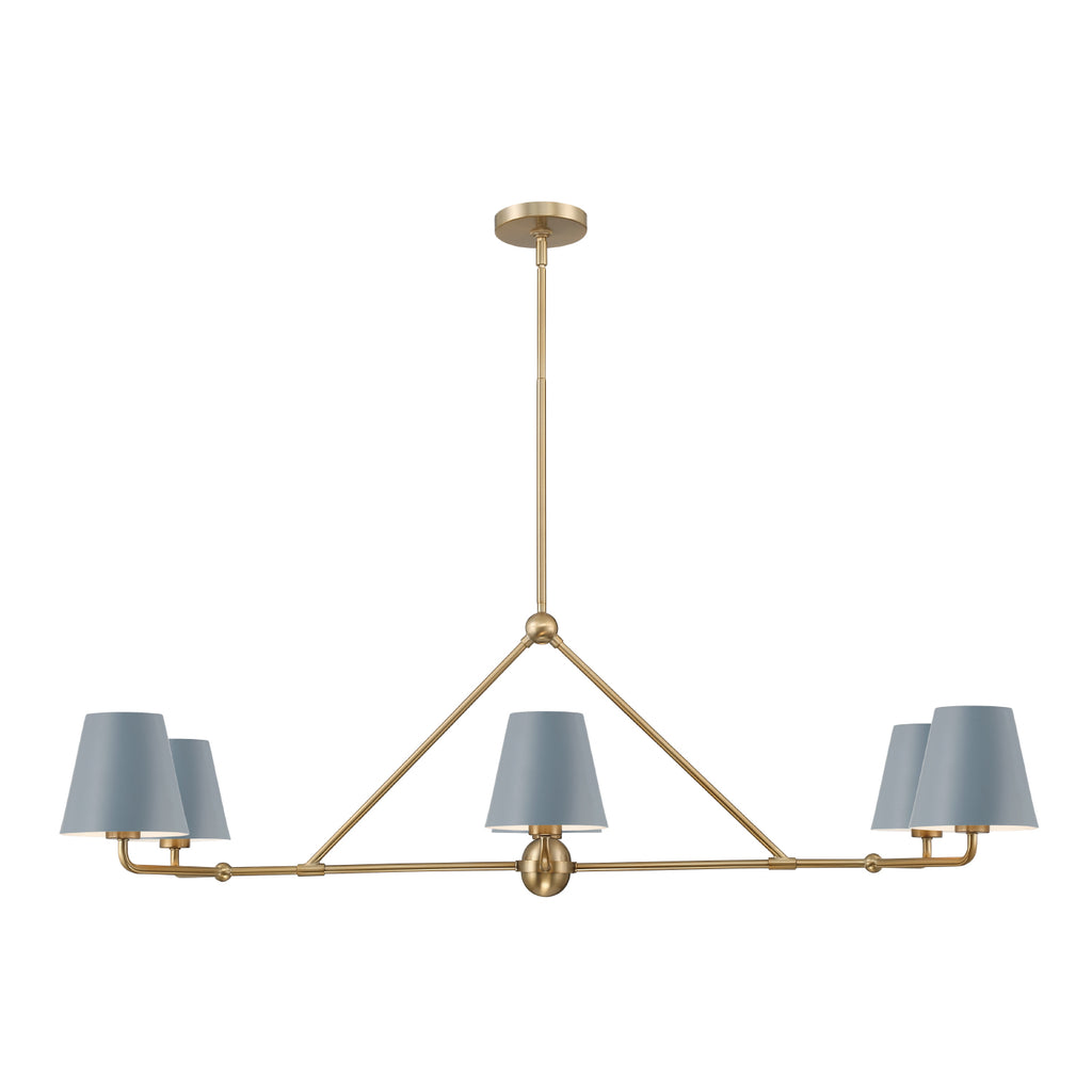 Crystorama Xavier 46'' Linear Chandelier in Vibrant Gold - Front View