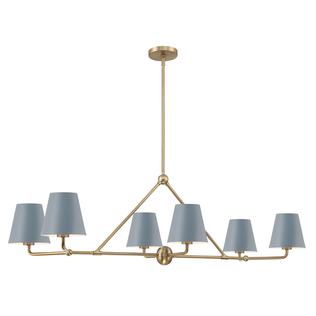 Crystorama Xavier 46'' Linear Chandelier in Vibrant Gold - Additional View