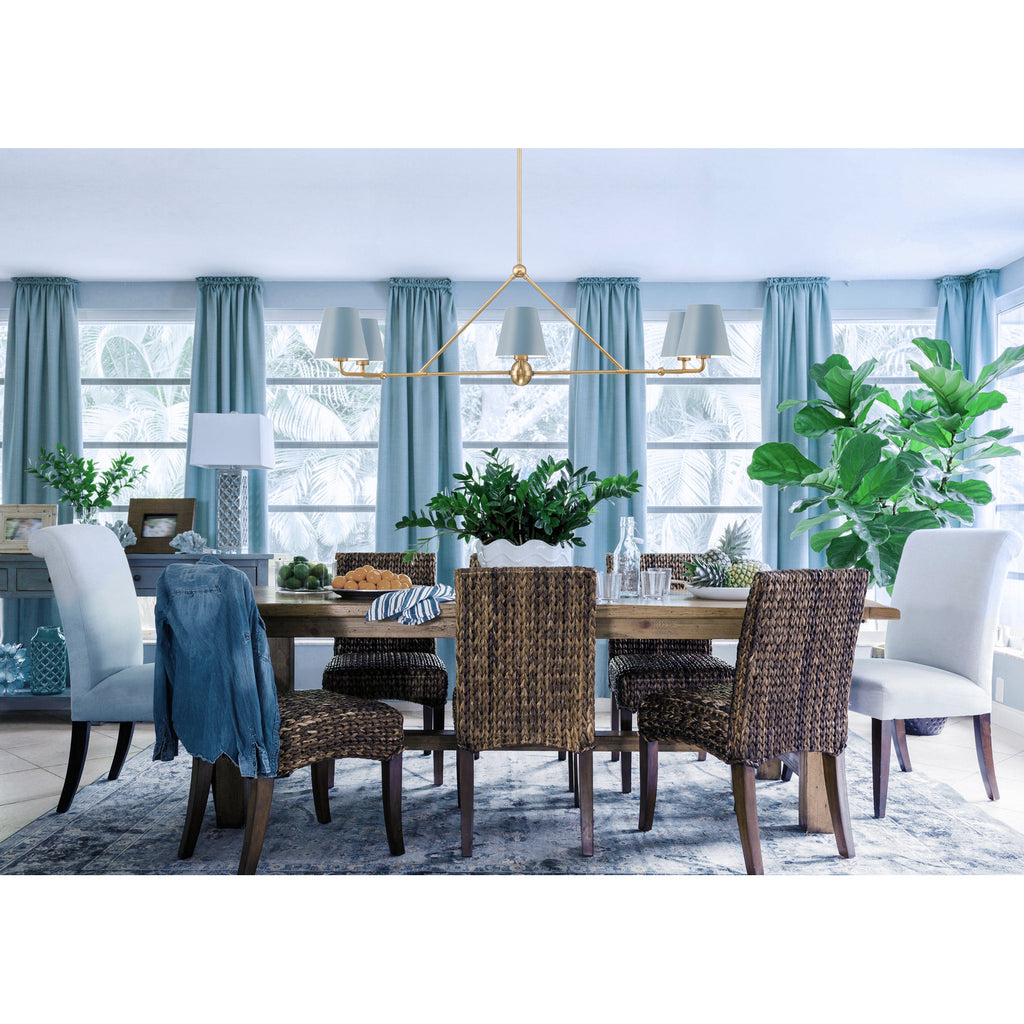 Crystorama Xavier 46'' Linear Chandelier in Vibrant Gold - Lifestyle View