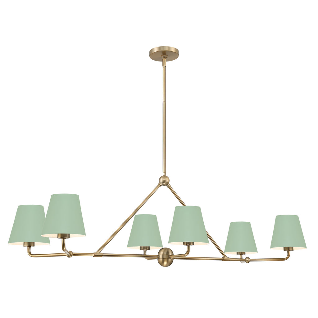 Crystorama Xavier 46'' Linear Chandelier in Vibrant Gold - Additional View
