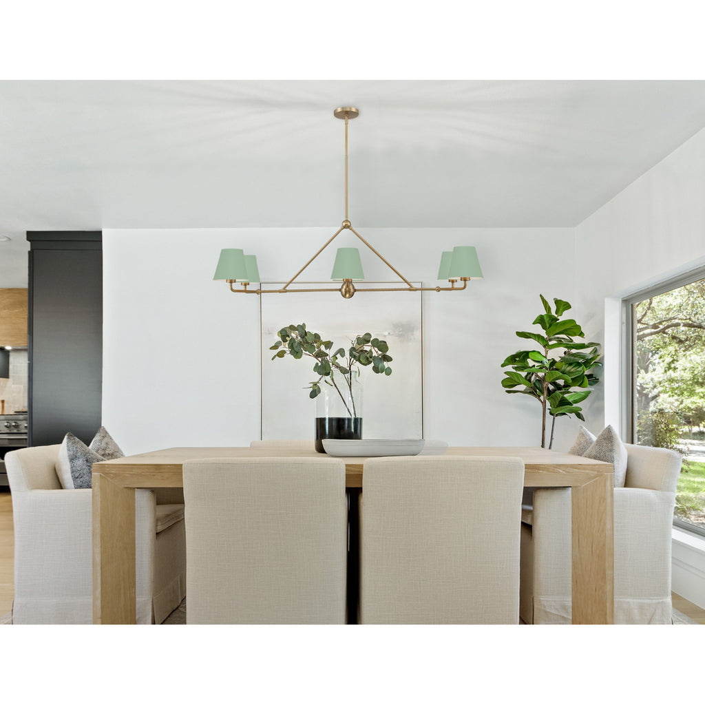 Crystorama Xavier 46'' Linear Chandelier in Vibrant Gold - Lifestyle View