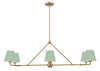 Crystorama Xavier 46'' Linear Chandelier in Vibrant Gold - Front View