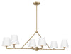 XAV-B9306-VG-WH Xavier 6 Light Linear Chandelier | Alternate Image