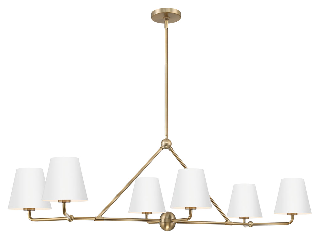 XAV-B9306-VG-WH Xavier 6 Light Linear Chandelier | Alternate Image