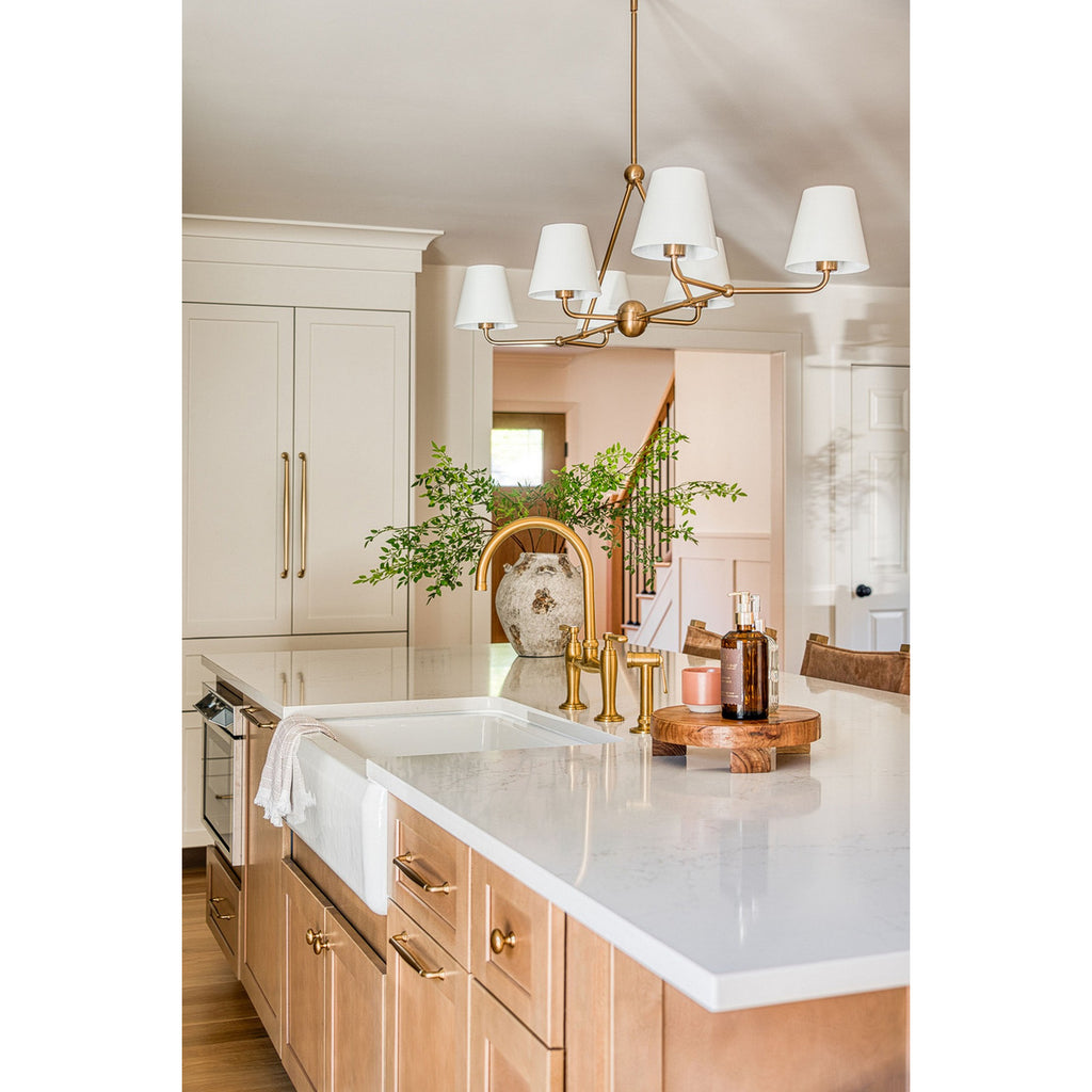 Crystorama Xavier 46'' Linear Chandelier in Vibrant Gold - Lifestyle View