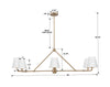 XAV-B9306-VG-WH Xavier 6 Light Linear Chandelier | Dimensions Image