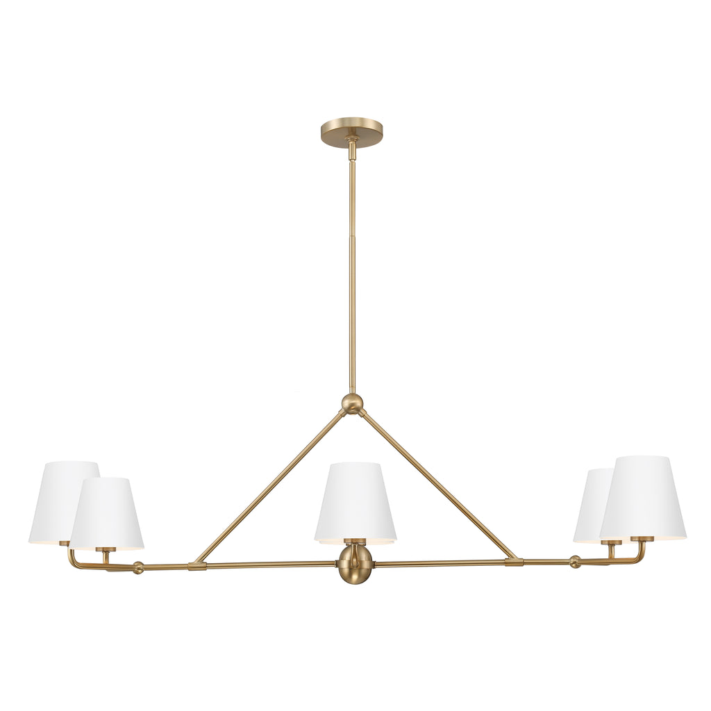Crystorama Xavier 46'' Linear Chandelier in Vibrant Gold - Front View