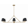 Crystorama Xavier 46'' Linear Chandelier in Vibrant Gold - Front View