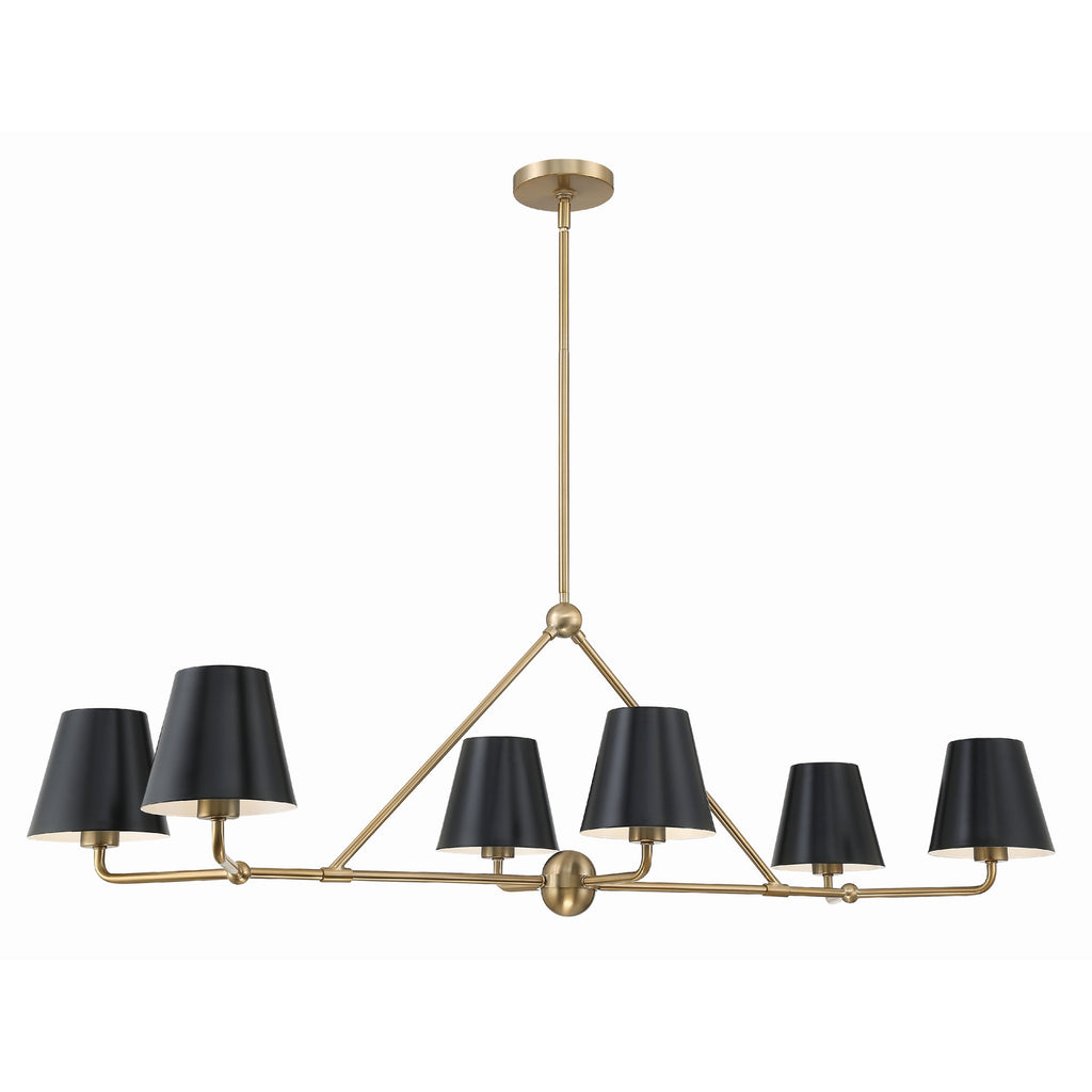 Crystorama Xavier 46'' Linear Chandelier in Vibrant Gold - Additional View