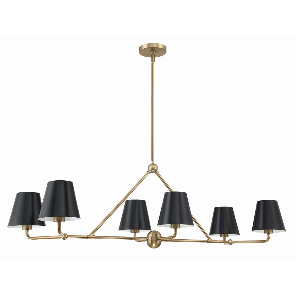Crystorama Xavier 46'' Linear Chandelier in Vibrant Gold - Additional View