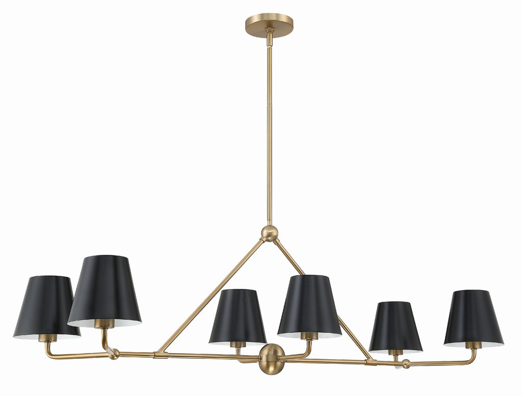 XAV-B9306-VG Xavier 6 Light Linear Chandelier | Alternate Image