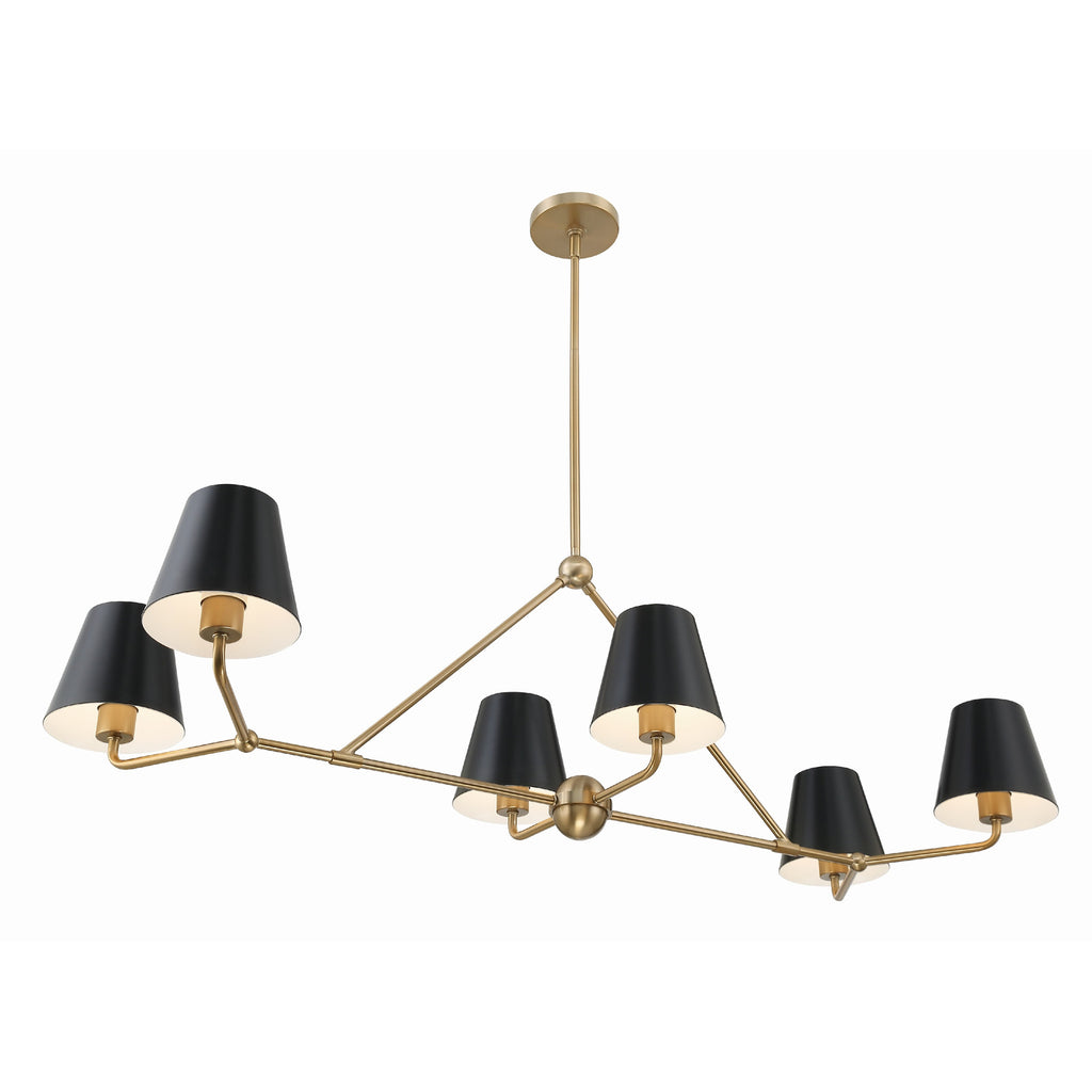 Crystorama Xavier 46'' Linear Chandelier in Vibrant Gold - Additional View