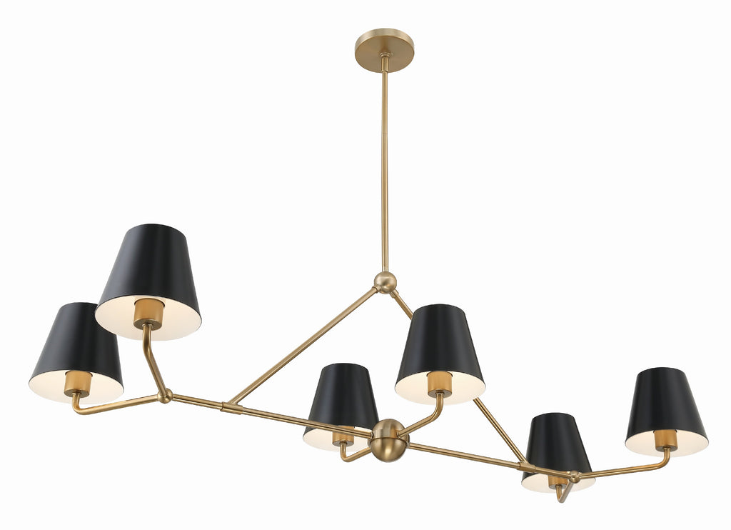 XAV-B9306-VG Xavier 6 Light Linear Chandelier | Alternate Image