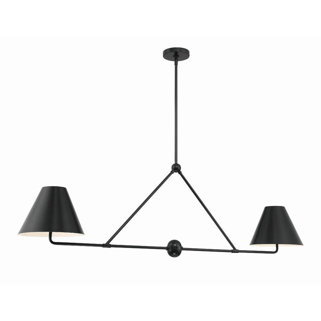 Crystorama Xavier 54'' Linear Chandelier in Matte Black - Additional View